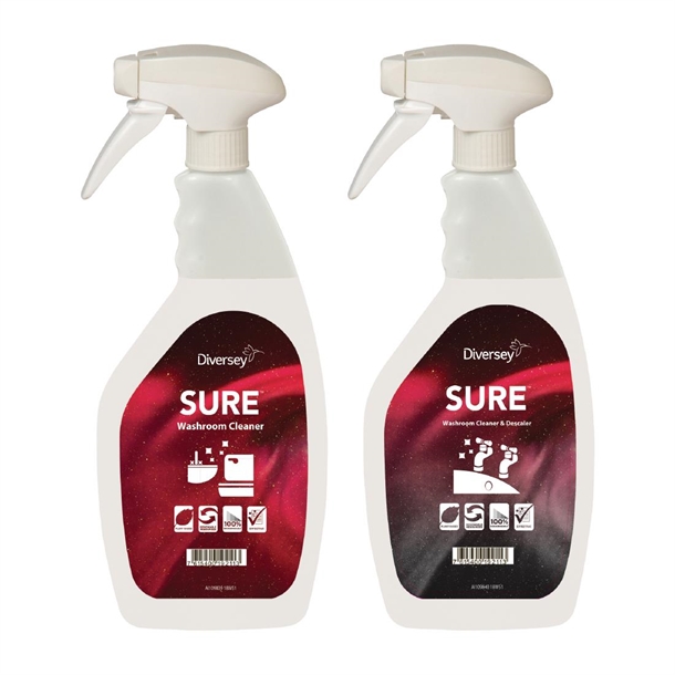 SURE Washroom Cleaner / Cleaner and Descaler Refill Bottles 750ml (6 Pack) 1 SURE Washroom Cleaner / Cleaner and Descaler Refill Bottles 750ml (6 Pack)