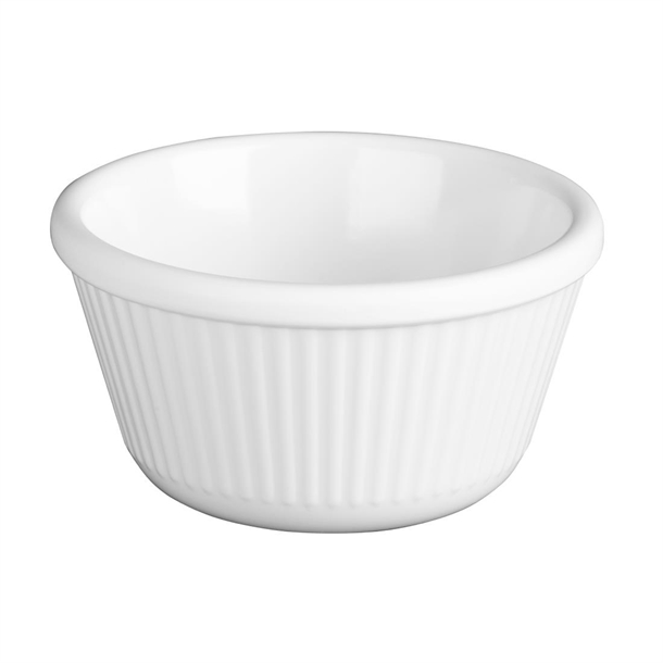 Olympia Kristallon Melamine Fluted Ramekins White 89mm (12 Pack)