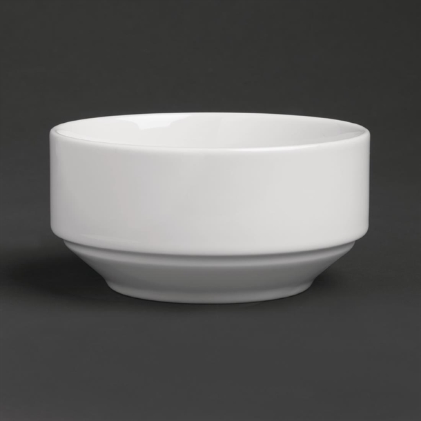 Royal Porcelain Classic White Stackable Soup Bowls 110mm (12 Pack) 1 Royal Porcelain Classic White Stackable Soup Bowls 110mm (12 Pack)