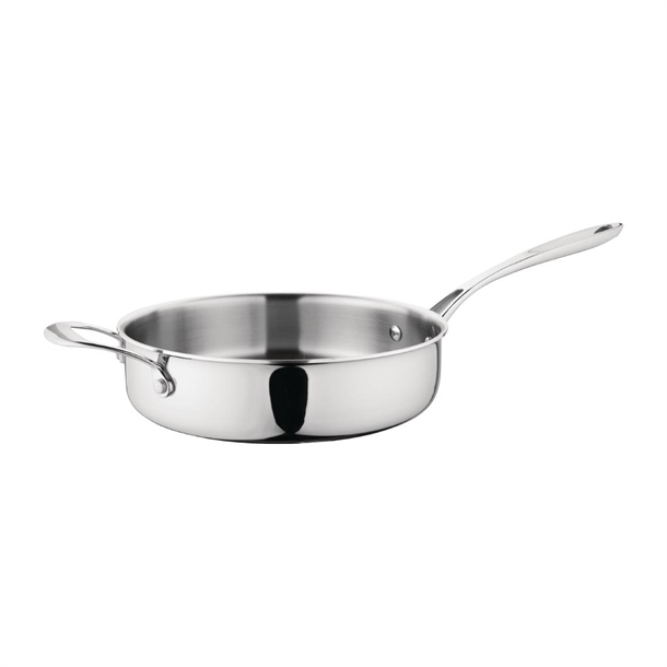 Vogue Stainless Steel & Aluminium Tri-Wall SautÃ© Pan 24cm