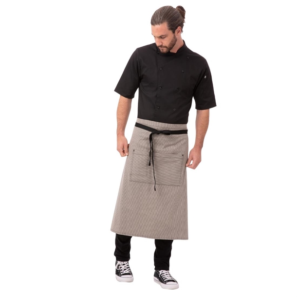 Chef Works Urban Portland Fine Stripe Bistro Apron Grey 1 Chef Works Urban Portland Fine Stripe Bistro Apron Grey