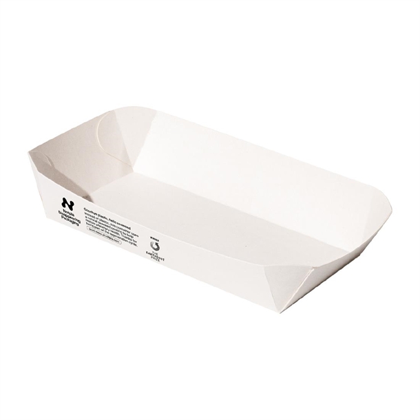 Notpla 8"x5" Rectangular Trays - White (400 Pack) 1 Notpla 8"x5" Rectangular Trays - White (400 Pack)