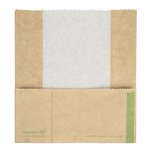Vegware Compostable Kraft Panini Bags (500 Pack)
