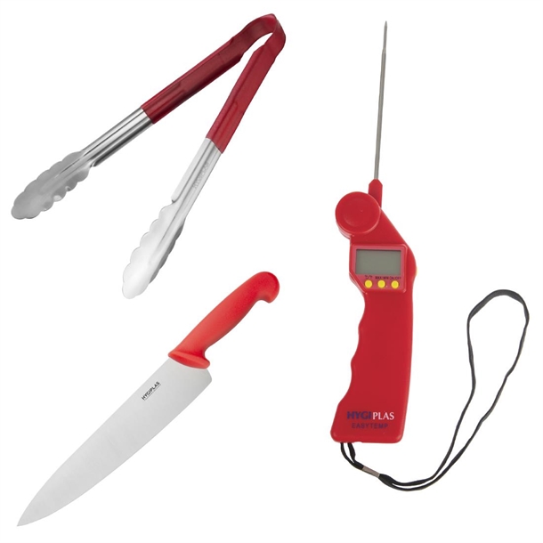 Hygiplas Colour-Coded 3-Piece Set Red 1 Hygiplas Colour-Coded 3-Piece Set Red