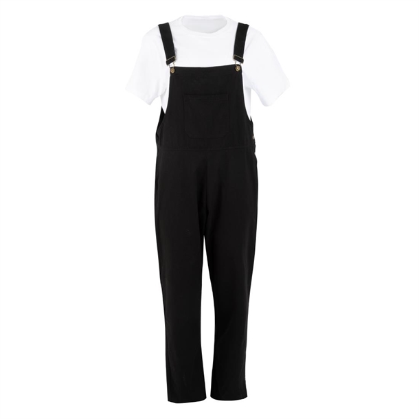 Southside Bib & Brace Cotton Canvas Dungarees Cotton Black