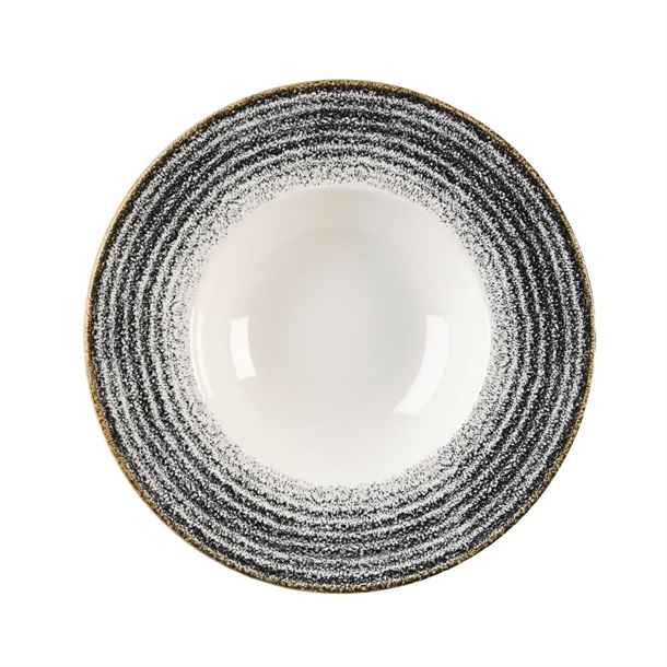 Churchill Studio Prints Homespun Charcoal Black Wide Rim Bowl 280mm