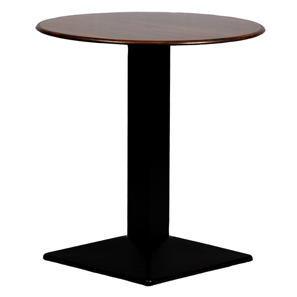 Turin Metal Base 600mm Round Dining Table with Laminate Top in Walnut
