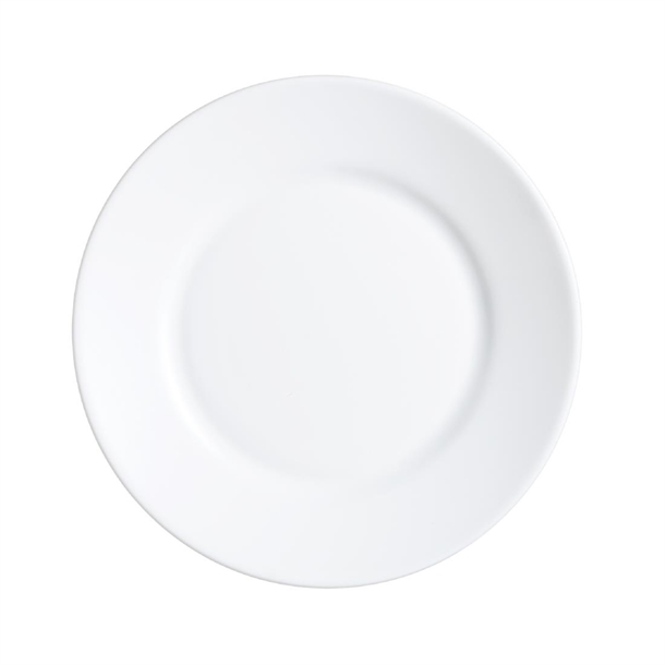 Arcoroc Opal Restaurant Wide Rim Plates 235mm (6 Pack)