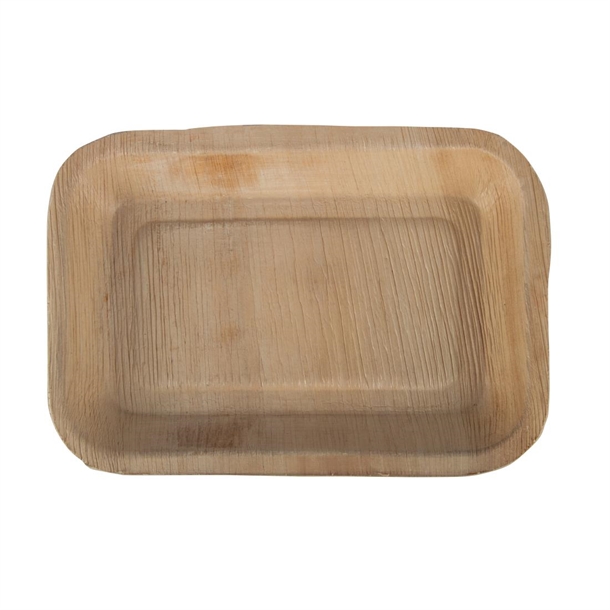 Fiesta Compostable Deep Palm Leaf Plates Rectangular 250mm (100 Pack)