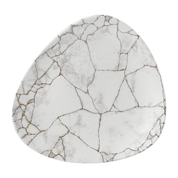Churchill Studio Prints Kintsugi Agate Grey Lotus Plates 228mm (12 Pack)